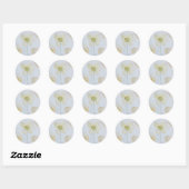 moderne bloem ronde sticker (Vel)