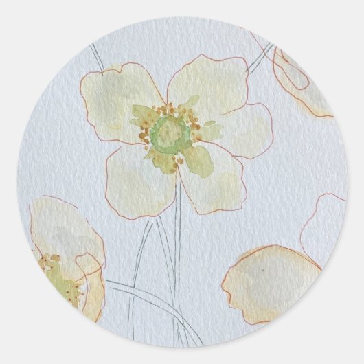 moderne bloem ronde sticker (Voorkant)