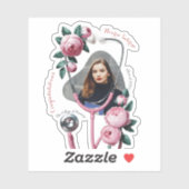 Moderne Bloem Roze Rozen Stethoscoop Afstuderen Sticker (Vel)