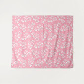 Moderne Bloem Roze Witte Glas Wandkleed (Voorkant (horizontaal))