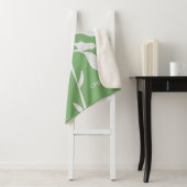 Moderne Bloem Silhouet Aangepaste Naam  Sherpa Deken (In situ)