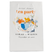 Moderne bloem theekop bruidsshower theeparty  medium cadeauzakje (Voorkant)