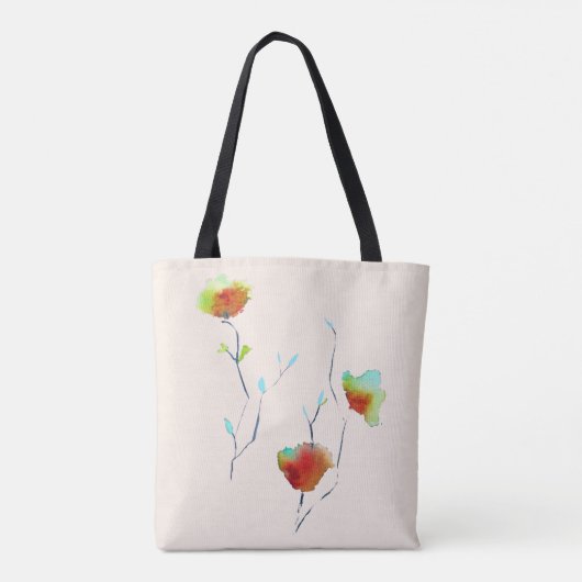 Moderne bloem tote bag (Achterkant)