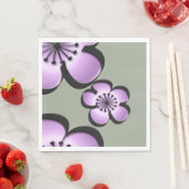 Moderne bloem uit het midden van de eeuw - Paarse, Servetten (Insitu)