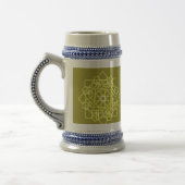 Moderne bloem vierkant patroon monogram naam bierpul (Links)