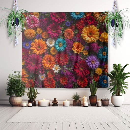 Moderne Bloem Wand Tapijt Achtergrond Wandkleed