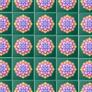 Moderne bloem wanddecoratie Bloem groene smaragd Tegeltje