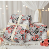 Moderne Bloemachtige Bruiloft Cadeaupapier