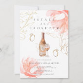 Moderne bloemblaadjes en Prosecco Vrijgezellenfees Kaart (Voorkant)