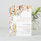 Moderne bloemblaadjes & Prosecco Bloemenboog Vrijg Kaart (Staand voorkant)