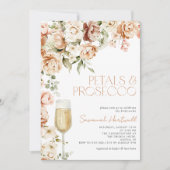 Moderne bloemblaadjes & Prosecco Floral Vrijgezell Kaart (Voorkant)