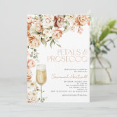 Moderne bloemblaadjes & Prosecco Floral Vrijgezell Kaart (Staand voorkant)