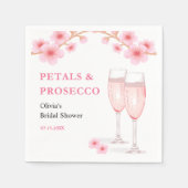 Moderne Bloemblaadjes & Prosecco Roze Bloem Bruids Servet (Voorkant)