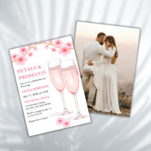 Moderne bloemblaadjes & Prosecco Roze Foto Vrijgez