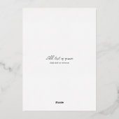 Moderne bloemblaadjes & Prosecco Roze Rose Vrijgez Folie Uitnodiging (Achterkant)