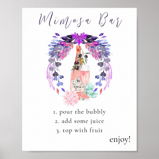 Moderne bloemblaadjes & Prosecco Succulent Mimosa Poster (Voorkant)