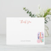 Moderne Bloemblaadjes & Prosecco Succulente Bruids Bedankkaart (Staand voorkant)