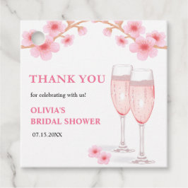 Moderne bloemblaadjes & Prosecco Vrijgezellenfeest Bedankjes Labels