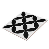 Moderne bloemcirkel geometrisch patroon tegeltje (Zijkant)