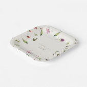 Moderne Bloemen 30e groen bessen Insecten Papieren Bordje (Gebogen)