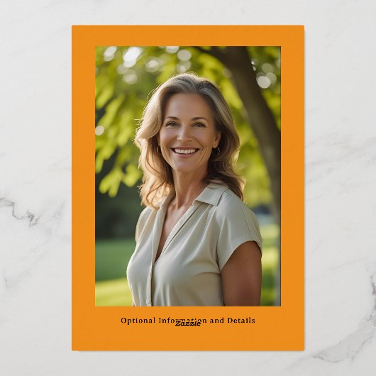 Moderne Bloemen 40e Verjaardag Sjabloon Tangerine (Achterkant)