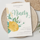 Moderne Bloemen 90ste Verjaardagsfeest Kaart