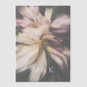 Moderne bloemen aangepaste bruiloft monogram vellum uitnodigingen (Voorkant)