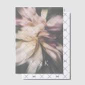 Moderne bloemen aangepaste bruiloft monogram vellum uitnodigingen (Offset (Uitnodiging))