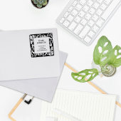 Moderne  Bloemen Aangepaste Naam Retouradres Rubberstempel