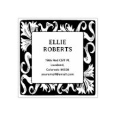 Moderne Bloemen Aangepaste Naam Retouradres Rubberstempel (Afrduk)