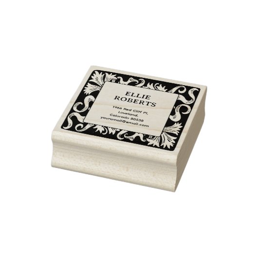 Moderne  Bloemen Aangepaste Naam Retouradres Rubberstempel (Stempel)