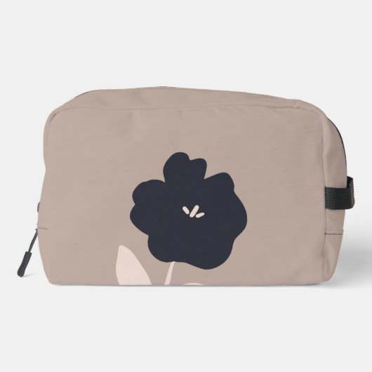 Moderne Bloemen Aangepaste naam Toilettasje (Achterkant)