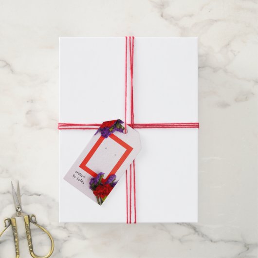 Moderne Bloemen Aangepaste Sieraden Display Hang L Cadeaulabel (Met Touw)