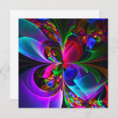 Moderne Bloemen Abstracte Kunst Rood Blauw Patroon (Voorkant / Achterkant)