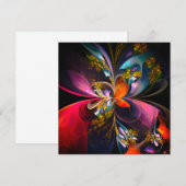 Moderne Bloemen Abstracte Kunst Rood Blauw Patroon (Voorkant / Achterkant)