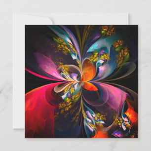 Moderne Bloemen Abstracte Kunst Rood Blauw Patroon