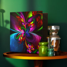 Moderne Bloemen Abstracte Kunst Rood Blauw Patroon