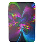 Moderne Bloemen Abstracte Kunst Rood Blauw Patroon Badmat (Voorkant Verticaal)