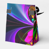 Moderne Bloemen Abstracte Kunst Rood Blauw Patroon Bedankdoosjes (Achterkant)