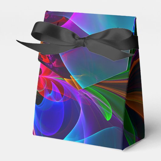 Moderne Bloemen Abstracte Kunst Rood Blauw Patroon Bedankdoosjes (Voorkant Zijde)