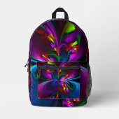 Moderne Bloemen Abstracte Kunst Rood Blauw Patroon Bedrukte Rugzak (Voorkant)