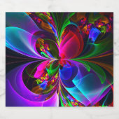 Moderne Bloemen Abstracte Kunst Rood Blauw Patroon Bier Etiket (Enkel label)