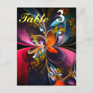 Moderne Bloemen Abstracte Kunst Rood Blauw Patroon Briefkaart