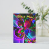 Moderne Bloemen Abstracte Kunst Rood Blauw Patroon Briefkaart (Staand voorkant)