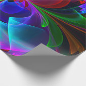 Moderne Bloemen Abstracte Kunst Rood Blauw Patroon Cadeaupapier (Hoek)