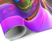 Moderne Bloemen Abstracte Kunst Rood Blauw Patroon Cadeaupapier (Rol Hoek)