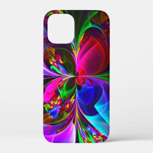 Moderne Bloemen Abstracte Kunst Rood Blauw Patroon Case-Mate iPhone Case