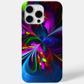 Moderne Bloemen Abstracte Kunst Rood Blauw Patroon Case-Mate iPhone Case (Achterkant)