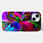 Moderne Bloemen Abstracte Kunst Rood Blauw Patroon Case-Mate iPhone Case (Achterkant (horizontaal))