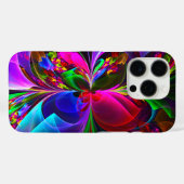Moderne Bloemen Abstracte Kunst Rood Blauw Patroon Case-Mate iPhone Case (Achterkant (horizontaal))
